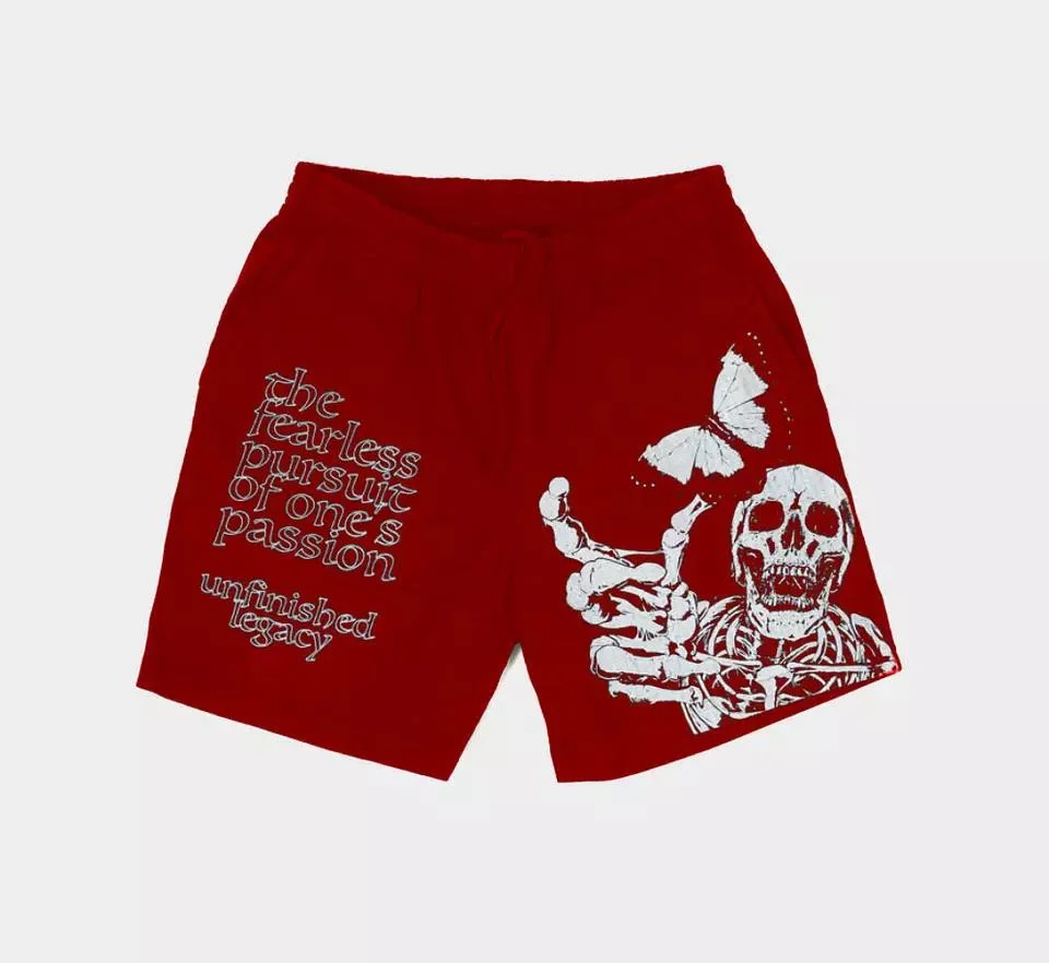 Custom Summer Plus Size Fitness Mens Cotton Printing Skull Pattern Bermuda Street Wear Shorts for Men