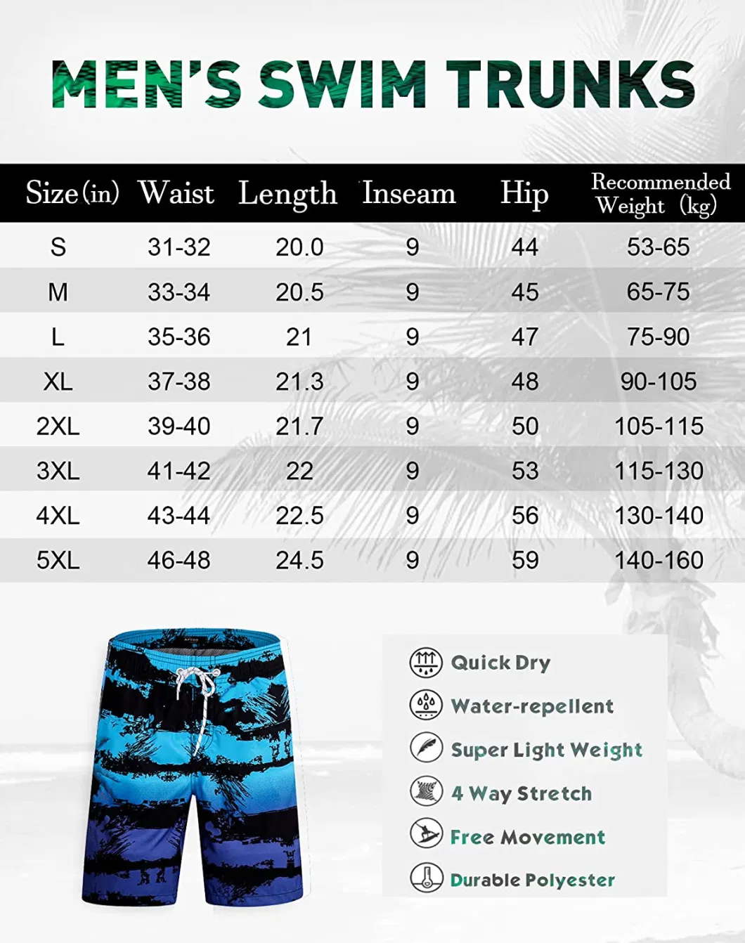 Elastic Mens Board Stash Waterproof Mens Bermuda Beach Shorts