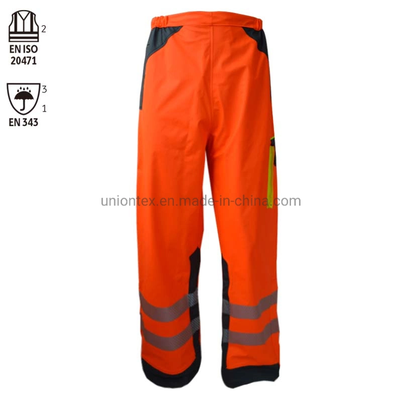 En471 Waterproof Trousers High Visibility PU Rain Pants