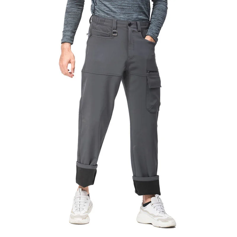 Outdoor Cargo Pants Mens Trousers with Multi Pockets Stylish with Elastic Waist and Zip Closure Cargo Shorts
