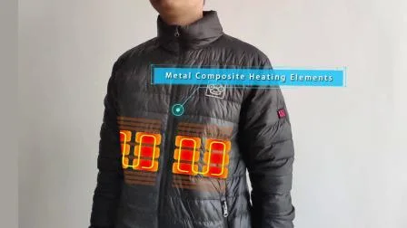 最新デザインのメンズ自己温暖化バッテリー駆動冬用加熱ジャケット
